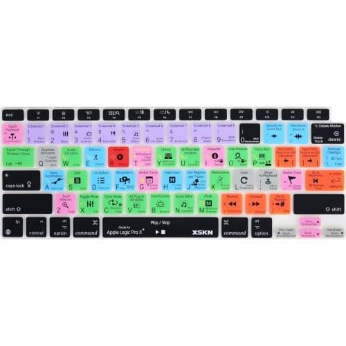 XSKN Logic Pro X Shortcut Keyboard Cover Skin for 2020 Release New MacBook Air 13.3 Inch with Touch ID A2179 A2337 M1 US Version