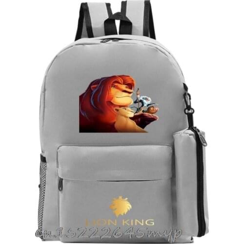 Disney The Lion King Print Children Backpack Cartoon Bookbag Kids Schoolbag Start School Gift(2pcs Set/Rucksack Pen Bag)