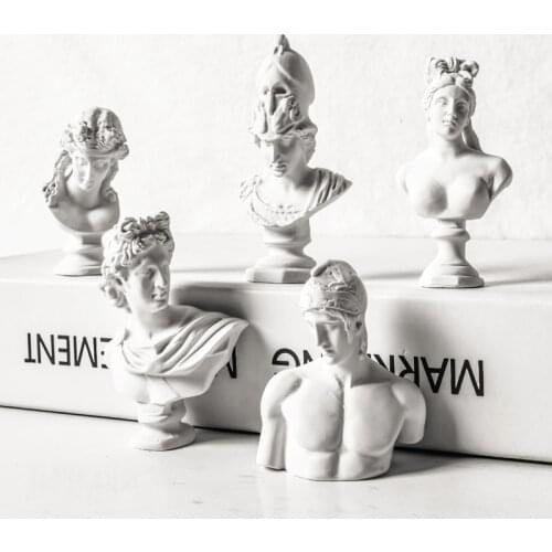 5pcs/ Nordic Retro Imitation plaster Resin Venus God of War Character head sculpture Home decoration crafts Drawing sketch Greek