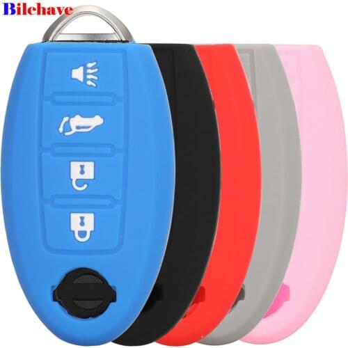 Bilchave 4 Buttons For Nissan Maxima Altima Gt-r Sentra Murano FOB Remote Car Key Case Silicone Carve Protection