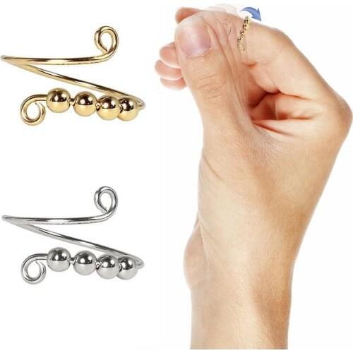 Fidget Beads Fidget Ring Spinner Single Coil Fidget Ring Beads Rotate Freely Anti Stress Anxiety Ring Toy For Girl Wo