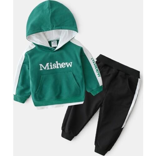 Kids Clothing Sets Spring Casual Letter Hoodie Sweatpants Toddler Boy Tracksuit 2-9 Y Children Costume for Boy 2020 New Arrival