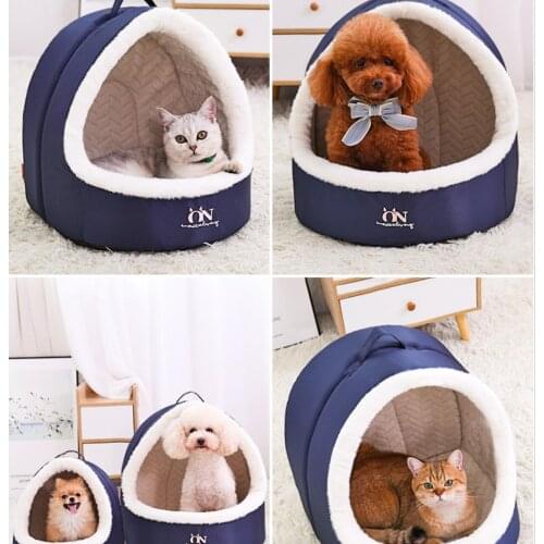 Pet Bed Cat House Soft Cat Cave Small Dog Nest Bed Dog Bed Soft Warm Pet Tent Bed For Cat Dogs Pet Supplies