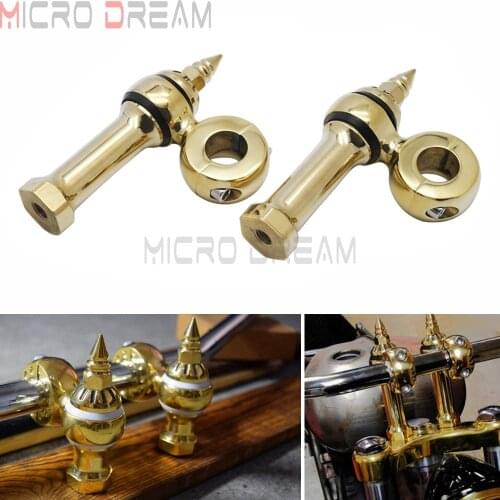 Brass Motorcycle 25.4mm & 1 inch Handlebar Riser for Harley Chopper 1'' Bar Clamps 25mm Handle Bar Spear Brass Dog Bone Riser