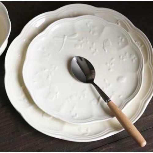 Маникюрный набор Plate Set Vintage Cream Color Dragonfly Butterfly Embossed Lace 10-inch 8-inch Deep Bowl крипер майнкрафт