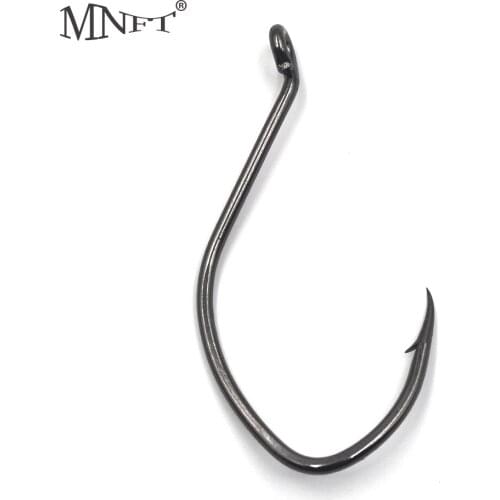 MNFT 50PCS 10/0# High Carbon Steel Black Nickle Catfish Barbed Fishing Hooks Sharp Crank Hook Jigging Sea Fishing Hooks