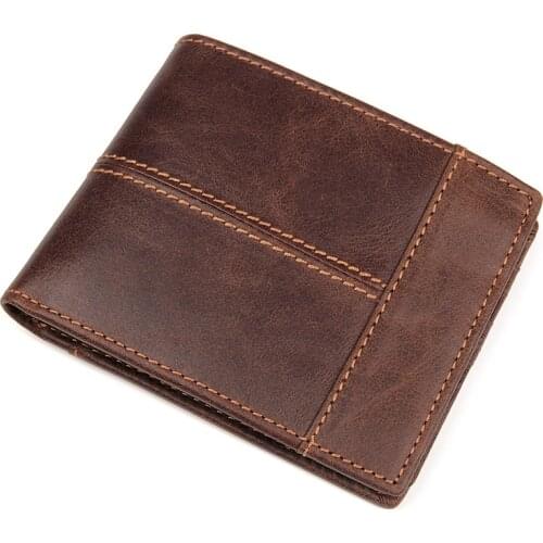 J.M.D Genuine Cow Leather Men Wallet High Quality Mens Short Wallet With Credit Card Holder 8064B