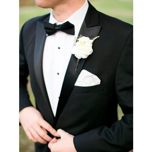 ANNIEBRITNEY Black 2 Piece Slim Fit Men Formal Suit Tailor Made Groom Wedding Tuxedo 2 Piece Prom Wedding Business Men Suit Set