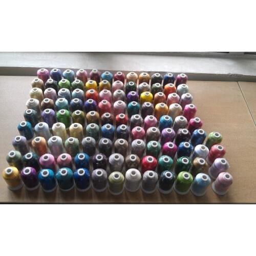 100% 120d/2 polyestery embroidery Thread 1000m with 112 kinds of color +free shipping