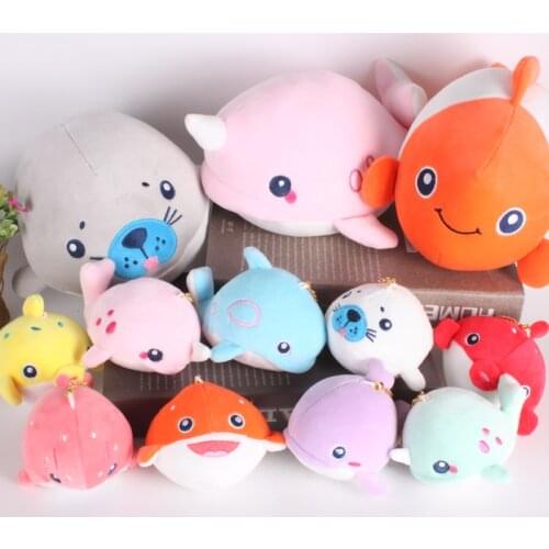 New Cute soft creative Sea animal fish dolphin shark colourful baby bed pendant bag ornaments Keychain birthday wedding gift