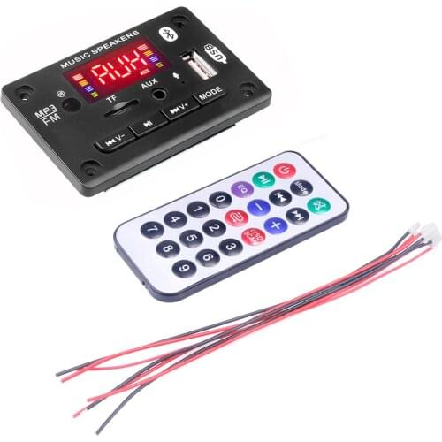 2*25W MP3 Decoder Board 5V 12V WAV MP3 Player Bluetooth 5.0 Audio Module With Amplifier WMA WAV TF USB FM Radio Handsfree Call