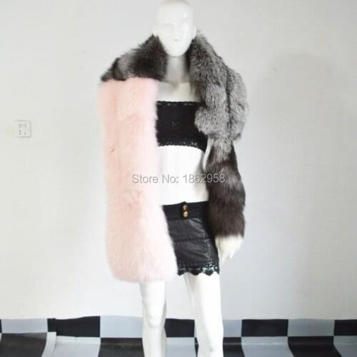 SJ123 Genuine Biggest Women Winter Capes from China 100% Real Fox Fur with High Quality Soft Fur Scarf