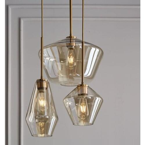 Crystal hanging lamp lighting brass creative pendant lights lamparas de techo living room decoration nordic decoration home