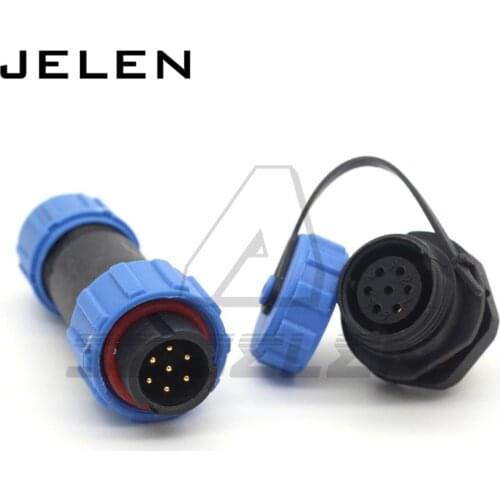 SP13,Waterproof and Dustproof Aviation cable 7pin Connector ,IP68, 7pin plug + real mount panel connecot,led power connector