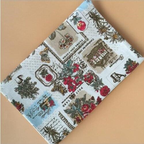 Potted flowers pattern fabric linen cotton printed fabric for curtains/tablecloth/cushions/pillow