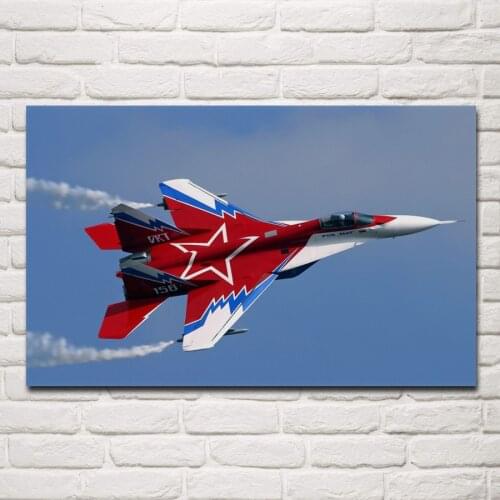 Military Mikoyan MiG-29 aircraft living room decoration home wall art decor wood frame fabric posters KF862