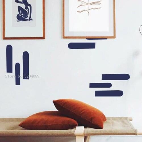 Rounded Rectangles Stamp Wall Stickers Nordic Style Living Room Home Art Décor Vinyl DIY Murals Self-adhesive YT5915