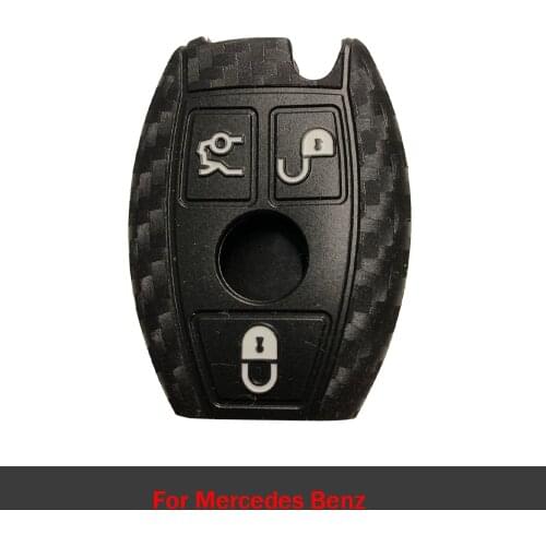 3 Buttons Carbon Silicone Car Key Case Auto Key Protector Cover For Mercedes Benz A180 A200 A260 w214 w211 A Classe