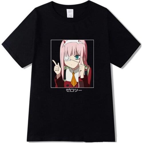 Darling In The Franxx Anime Zero TWO T Shirt Kawaii Cartoon Graphic Tees Summer Casual Harajuku Short Sleeved Women Tops Unisex