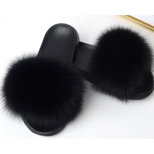 Women Summer Slipper Fur Slides Slip On Beach Sandals Flip Flop Outdoor Slippers Lady Fashion Slides Flat Heel Plus Size