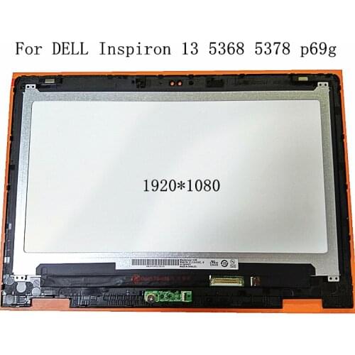 B133HAB01.0 NV133FHM-N41 A11 For DELL Inspiron 13 5368 5378 p69g Laptop LCD Touch screen digitizer assembly with frame bezel
