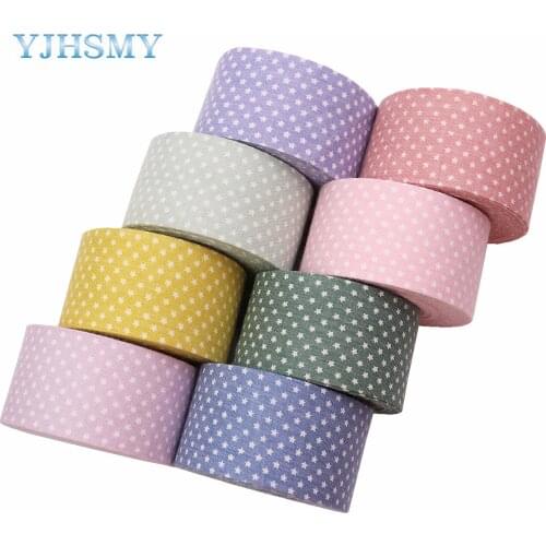 Star Ribbon Double Face Fabric Ribbons 5 Yds for Gift Package Wrapping,Floral Design,Hair Bow Clip Making,Crafting,Sewing