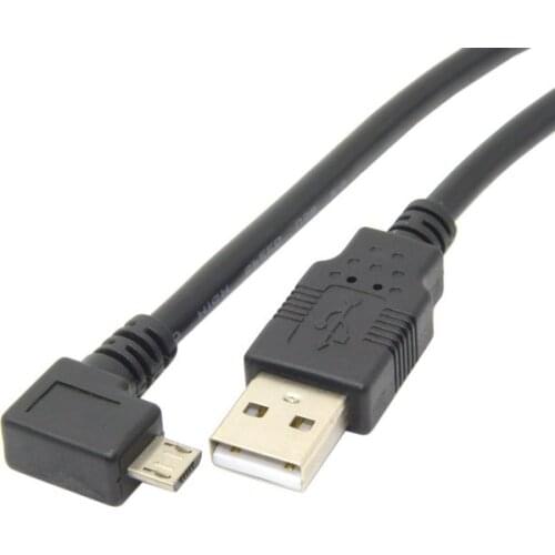 1m 1.5m 90 Degree Left angled Micro USB2.0 male to USB2.0 Male data charging cable for Andriod mobile phone