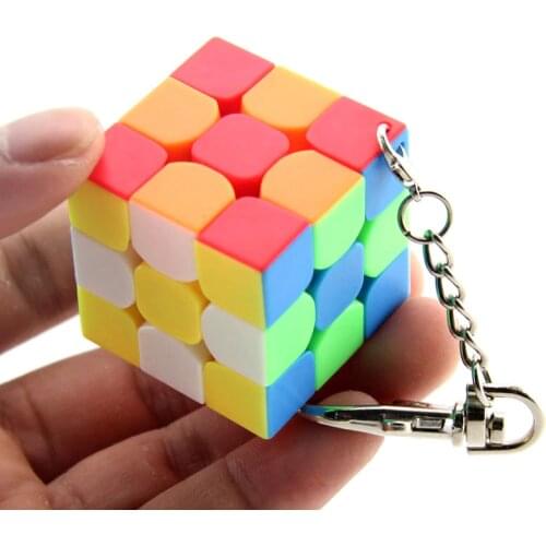 3.5cm Smooth Puzzle Magic Cube 3x3x3 Mini Portable Pocket Key Chain Educational Toys For Children Adult Key Decoration