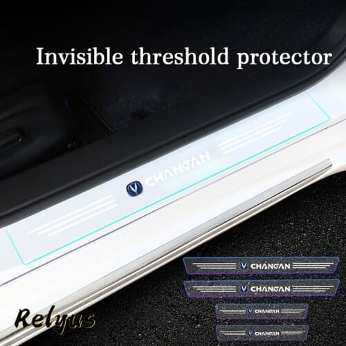 4Pcs Transparent Car Door Sill Protector Threshold Protective Film For Changan CS95 CS85 CS75 CS35 Eado Alsvin 7 Accessories