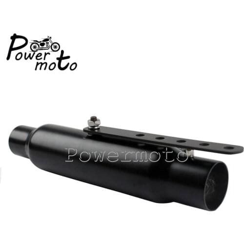 415mm Motorcycle Black Vintage Exhaust Muffler Tapered Silencer Pipe 35-41mm Reducer For Harley Bobber Chopper Cafe Racer Racing