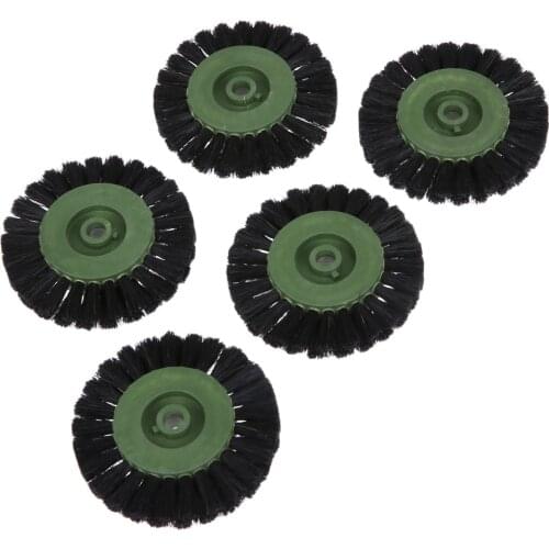 5Pcs Black 1 Layer Electric Grinding Brush Head Polishing Tool Walnut Bodhi Bristle Brush Grinding Heads for Dremel Rotary Tool