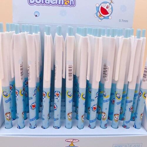 60 pcs/lot Kawaii Doraemon Ballpoint Pen Cute ball pens School Office writing Supplies Stationery Gift