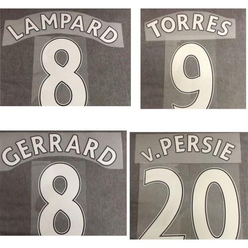 #8 GERRARD Nameset Lampard #9 Torres #20 v.persie Nameset Customize Any name Number Printing Soccer Patch