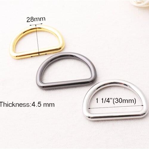 8 pcs Gold/Gunmetal/Silver D rings Buckles,Purse Hardware Leather for Webbing Purse Bag Handbag Dog Collar-1 1/4"-30mm