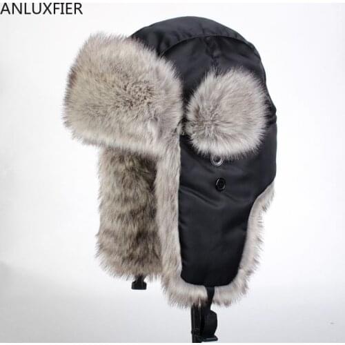 B-8524 Male Lei Feng Hat Ear Protection Ski Winter Bomber Hats Mens Ear Protection Cotton Cap Black Brown Solid Color Wool Cap