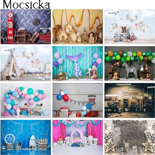 Newborn Children Cake Smash Backdrop for Photography 1st Birthday Party Decor Baby Shower Photo Background Kids Portrait Props