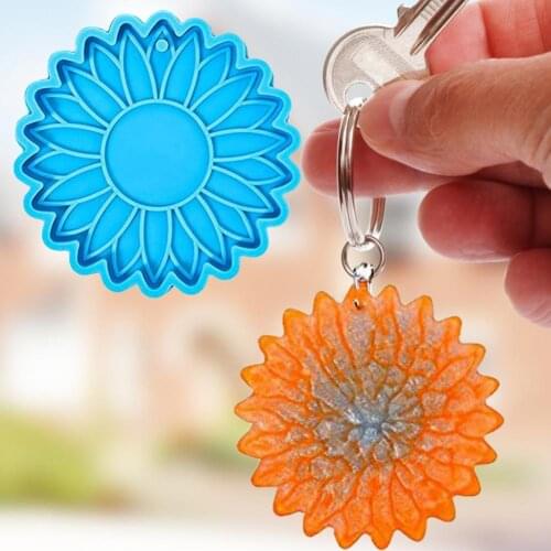 Flexible High Quality Keychain Resin Silicone Mould Silicone Flower Pendant Mold Non Stick for Jewelry Making