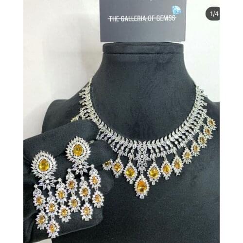 Janekelly 2 pcs Bridal Zirconia Full Jewelry Sets For Women Party, Luxury Dubai Nigeria CZ Crystal Wedding Jewelry Sets