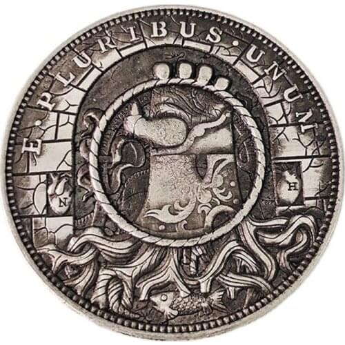 Collection coins one-handed grasping ring skull coins decoration supplies gift Commemorative coins 1PCS