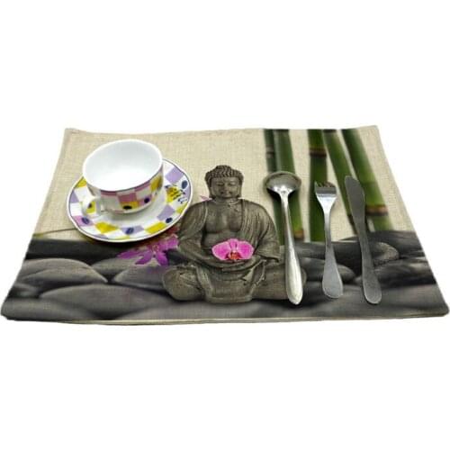 Zen pattern print insulation pad Table mat Placemat Bowl mat Waterproof cloth pads Anti slip mat