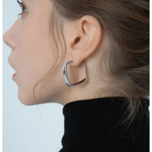 Square Earrings Women Fashion Ear Jewelry Big Piercing Earring Ladies Brand Design Simple Luxury Earrings Vintage