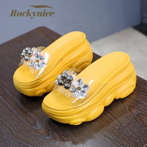 Summer Slippers Woman Shoes Bowtie Flower Sandals Platform Womens Slides Candy Color Ladies Casual Comfortable Jelly Flip Flops