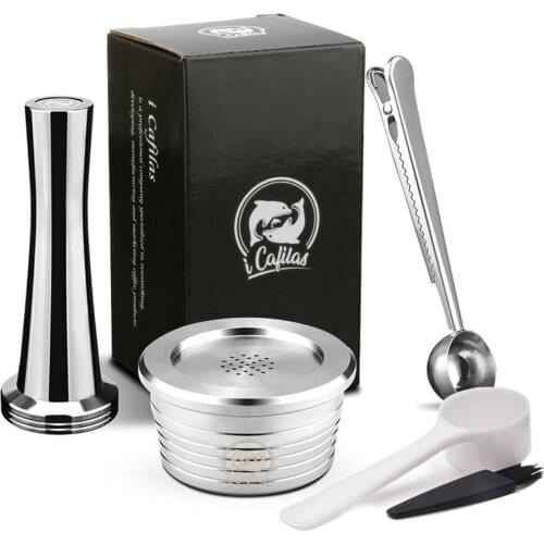 Stainless steel Refillable Coffee Capsule Pod Filter Dripper Tamper Compatible with illy Coffee Machine