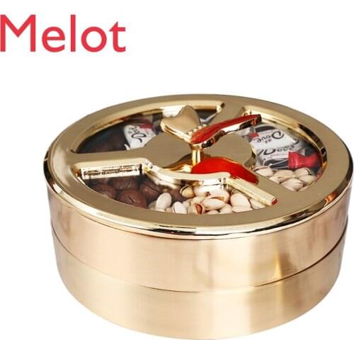 Fashion Creative Candy Box Living Room Coffee Table High-Grade Ornaments Snack Nut Storage Box Household Luxury Metal Fruit Box