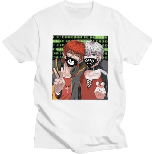 Male Mystic Messenger T-shirt Short-Sleeve Cotton Tshirt Casual Novel Game 707 and Unknown Bros Tee Shirt Clothes Merch Gift