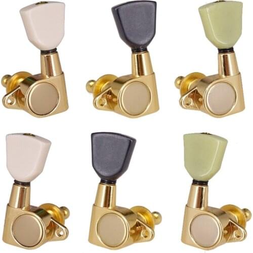 A Set 3R3L Sealed gear White Pearl Button Guitar Tuning Pegs Machine Heads guitar accessories parts Musical instrument