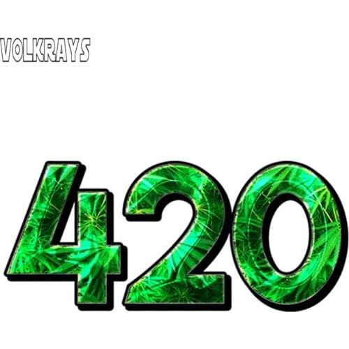 Volkrays Waterproof Car Sticker 420 Emerald Decal Vinyl Sunscreen Creative Decals Automobile Decoration Accessories,13cm*6cm