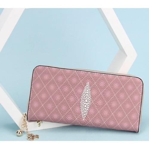 2020 new Fashion Women Wallet Korean Pearl Diamond Lattice Handbag Zipper Long Wallet Lady Clutch Bag YBL06