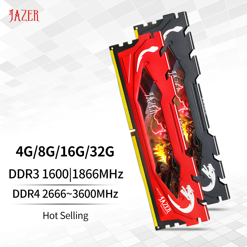 JAZER Ddr4 Ram 16Gb Memoria 3000Mhz 3200Mhz Desktop 8GB Computer Memory Rams With Heatsink