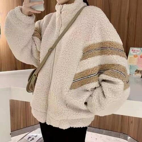 Lamb wool coat female autumn and winter new Korean version loose wild student thickened long-sleeved lamb wool coat